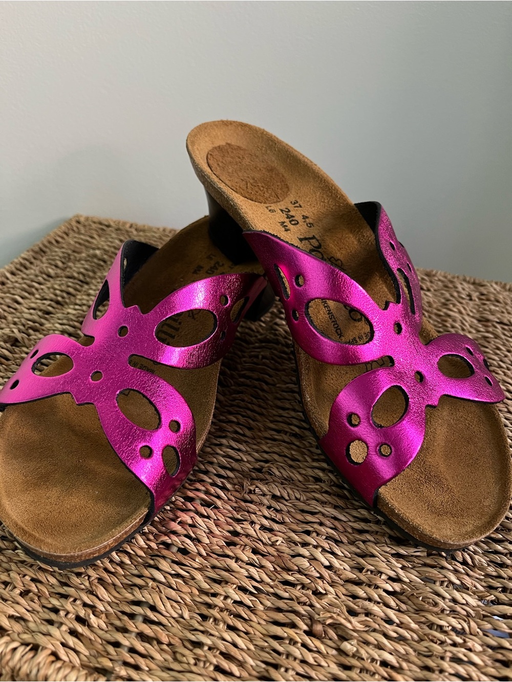 Papillio by Birkenstock Whimsical Butterfly Metalic Heeled Sandals 37